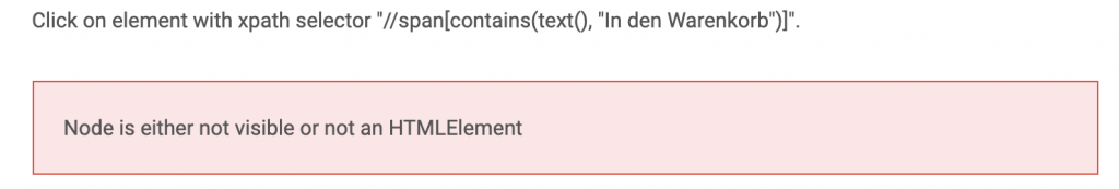 Sequence bug: "Node is either not visible or not an HTMLElement"