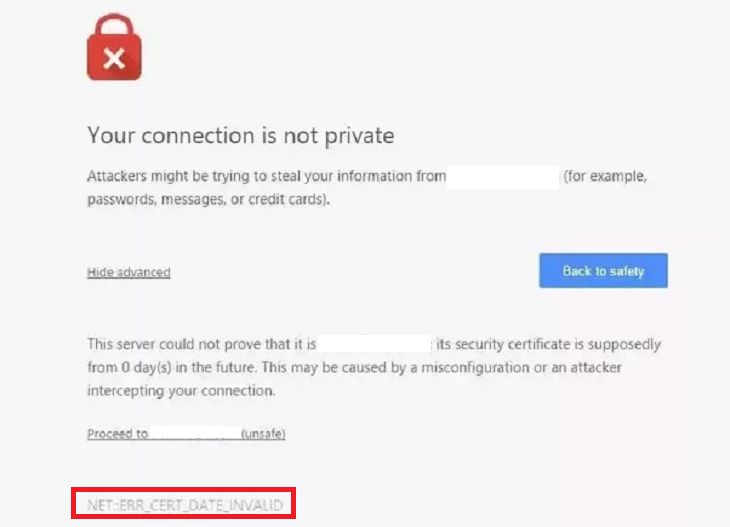 Invalid certificate